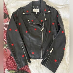 BCBGeneration Moto Faux Leather Jacket with Hearts